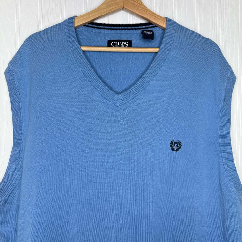 Chaps Golf Blue V-neck sweater vest size XXL - Picture 2 of 9